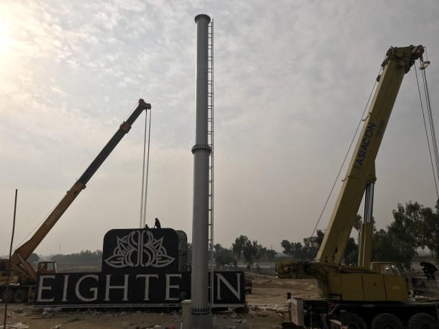 Highest Dual Billboard on Unipole Installed at Eighteen Islamabad